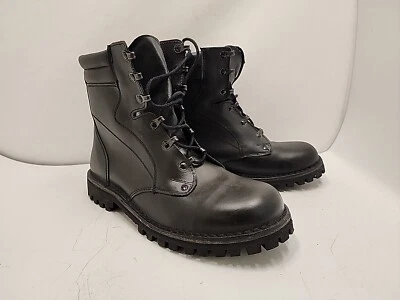 Botas italianas de cuero negro, combate, trabajo, seguridad. Plantillas Biagioli. Talla 10, 44 Foto 1 de 4