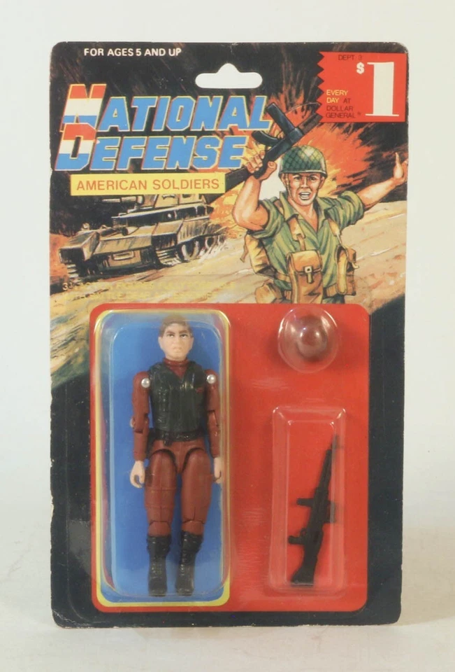 De colección GI Joe Knock off Defensa Nacional Años 80 Dólar General Cardado Raro #2 Foto 1 de 4