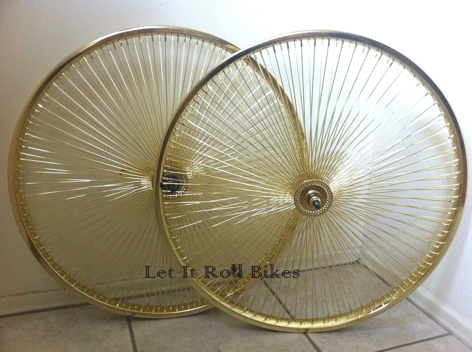 BICICLETA DORADA 26" RUEDA ACERO 144 RADIOS Delantera O Trasera BICICLETAS CRUISER LOWRIDER Foto 1 de 1