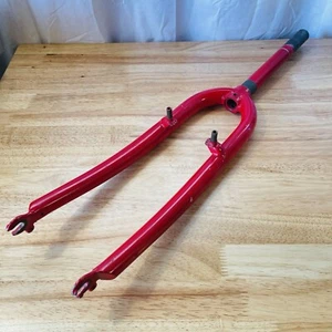 1-inch Spinner Threadless MTB Rigid Fork Long Steerer 228 Red - Picture 1 of 12