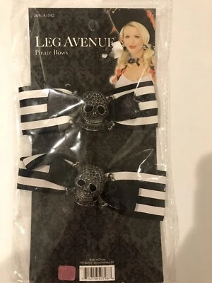 Pinzas para el cabello Leg Avenue calavera blanco y negro accesorio de disfraz Halloween Foto 1 de 3