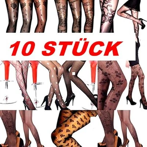 10 STÜCK ZUM 1 PREIS !!! Feinstrumpfhose HERBST HIT viele MUSTER GRAFIT S-M - Bild 1 von 8