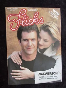 Flicks Magazine Maverick cover and feature - Mel Gibson, Jodie Foster - Picture 1 of 11
