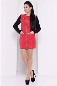 WOMEN RED FASHION DESIGNER WOOL COAT - Picture 1 of 8
