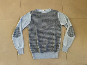 Risskio (ital.Modemarke) Herren Feinstrick Pullover Gr. M, rauchblau m. Muster, - Bild 1 von 2