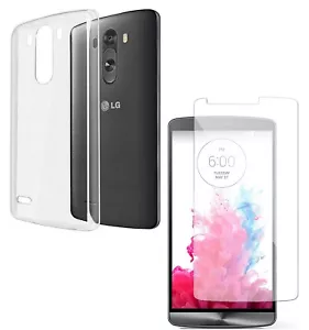 For LG G3 CLEAR CASE + TEMPERED GLASS SCREEN PROTECTOR SHOCKPROOF COVER G 3 - Picture 1 of 12