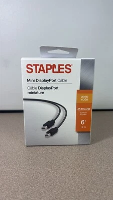 New Mini DisplayPort Cable, Male to Male 6’  4K/UltraHD “Mini DP to Mini DP” MDP - Image 1 of 4