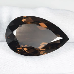 PIEDRA PRECIOSA DE CUARZO AHUMADO NATURAL BRILLANTE 65,47 ct Pera Ver Vdo RC - Imagen 1 de 2