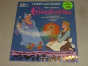 VINTAGE WALT DISNEYS CINDERELLA 45 U/min Schallplatte mit Bildhülle Vinyl Disneyland  - Bild 1 von 3