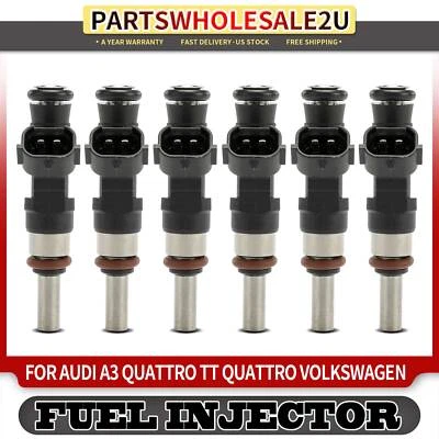 6pcs Fuel Injector for Audi TT Quattro A3 Quattro Volkswagen Eos 2007-2008 R32 - Image 1 of 4