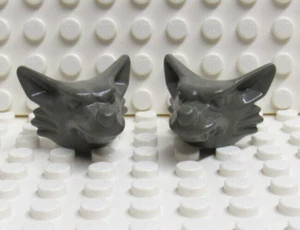 Lego Werewolf Minifig Head Dark Gray - Lot of 2 - Studios 1380 Monster - New - Picture 1 of 3