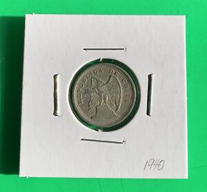 1940 Chile 10 Centavos Condor Bird Coin KM166