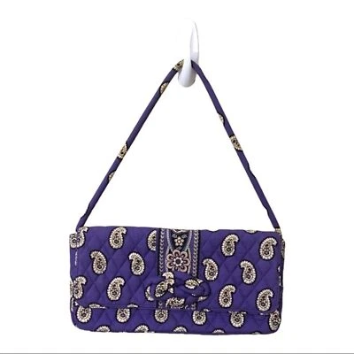 Vera Bradley Knot Just A Clutch Shoulder Bag Purple Paisley Simply Violet - Image 1 of 4