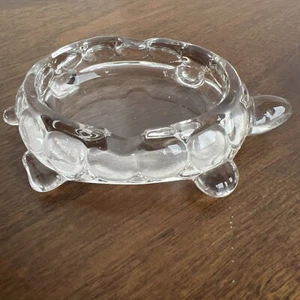 Vintage Westmoreland Clear Glass Turtle Ashtrays or Trinket Dish - Picture 1 of 5