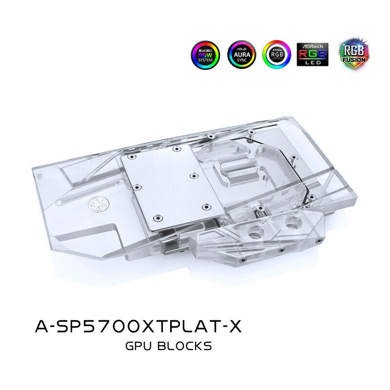 A-SP5700XTPLAT-X GPU Water Block for Sapphire RX 5700 XT Nitro+ RGB aRGB NEW - Image 1 of 4