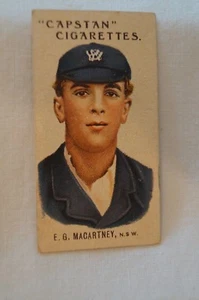 CAPSTAN - Vintage 1900's Cricket Card - E.G. Macartney - New South Wales - Picture 1 of 5