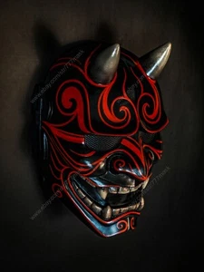 Hannya Mask Japanese Oni Kabuki Halloween Costume Samurai Cosplay Airsoft KK21 - Picture 1 of 7