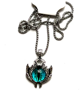 TITANIUM SILVER TONE STEEL BLUE EVIL EYE PENDANT NECKLACE 22" - Picture 1 of 1