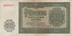 GDR German Democratic Republic GERMANY 50 MARK 1948 F Single letter prefix - Picture 1 of 2