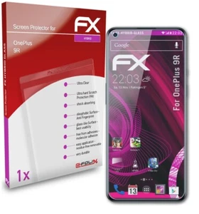 atFoliX Glass Protective Film for OnePlus 9R Glass Protector 9H Hybrid-Glass - Zdjęcie 1 z 8