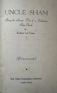 1929 "Uncle Sham" Lahore India Critique KKK Jim Crow Social History Americana - Picture 1 of 9
