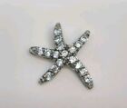 Sterling Silver 925 Diamond CZ Starfish Pendant Charm