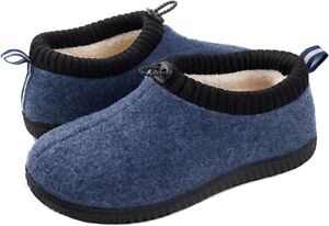 Men's Closed Back Slippers with Drawstring Collar, House Shoes indoor/outdoor