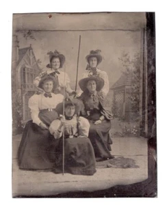 Costumi cappelli da sole divertenti club sociale donna 1890 vittoriani 1/6 piatto tinta unita - Foto 1 di 5