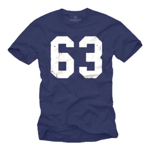 AMERICAN FOOTBALL MENS T SHIRT WITH MÜCKE 63 - SHORT SLEEVE BULLDOZER MOVIE TEE - Picture 1 of 2