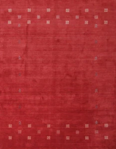 Alfombra vibrante única roja hecha a mano Gabbeh 8x10 pies - Imagen 1 de 19