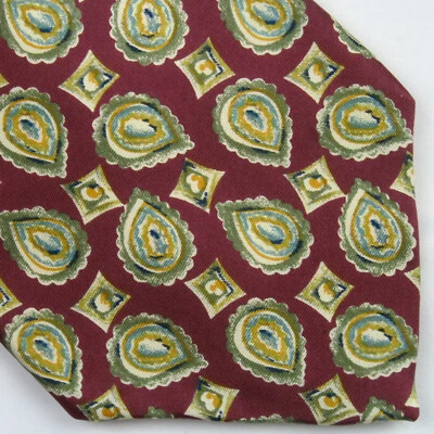 Corbata de cuello para hombre Saddlebred estampado geométrico cachemir rojo azul amarillo verde 54x3,75 Foto 1 de 4