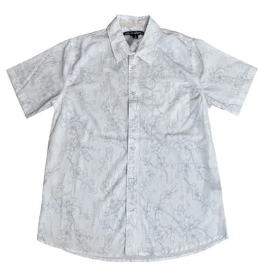 NEW Just Attitude White Cherry Blossom Shirt Men's XL Floral Lightweight Casual - Image 1 of 4