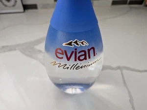 Vintage Evian Water Y2K 1999 Millennium Teardrop Glass Bottle NEW SEALED - Picture 1 of 4