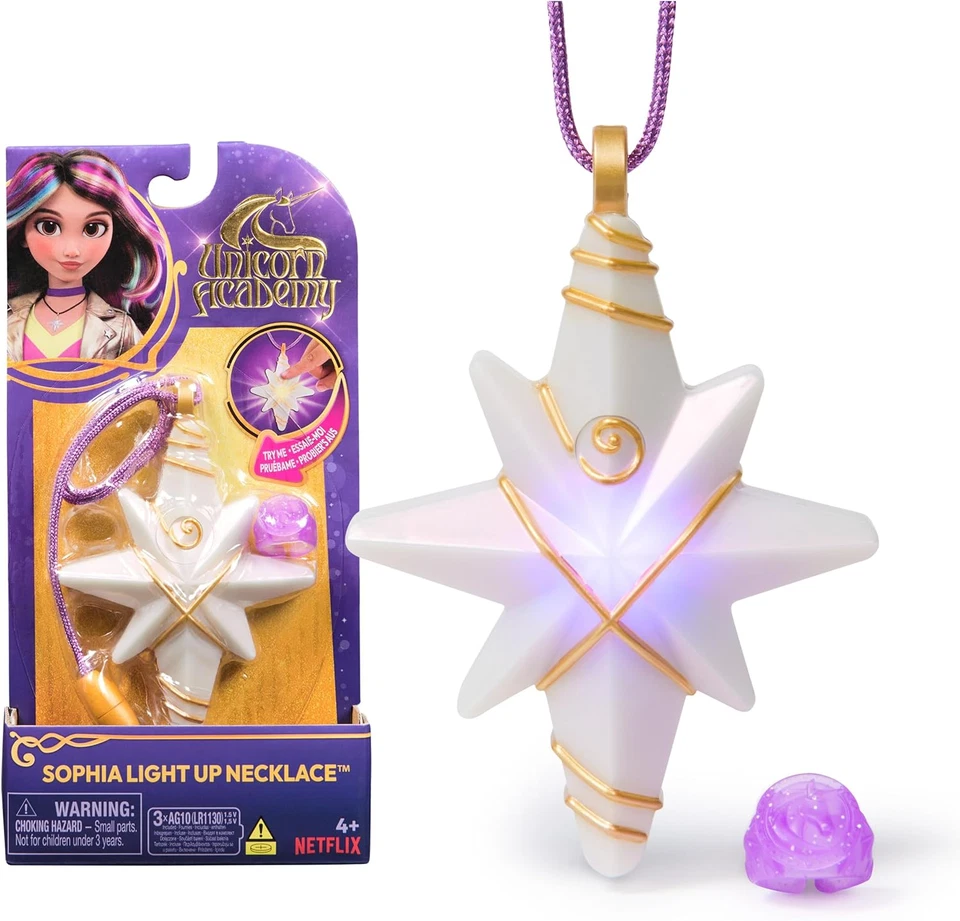 Unicorn Academy Sophia’s Light Up Necklace & Glitter Ring Pretend Play & DressUp