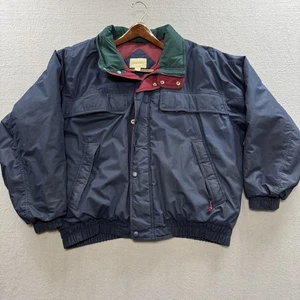 St. Johns Bay Vintage Jacket XXL 48 Made in Korea Navy Red Green 90s Puffer GPA - Picture 1 of 17