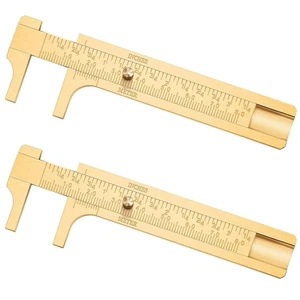 Konohan 2 pièces étrier vernier en laiton poche étrier pratique mesure mini outil dou - Photo 1/6