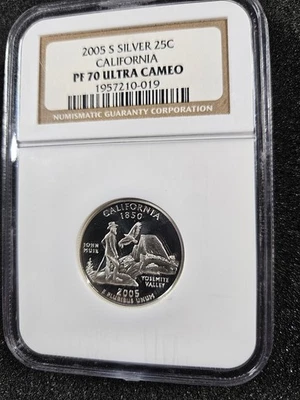 🌟 2005-S Washington State Quarter Silver California Proof Coin NGC PF70 UCAM - Image 1 of 2