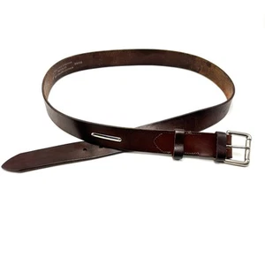 Brown Italian Leather Belt 38 Full Grain Steerhide Made in USA Distressed Worn - Picture 1 of 9