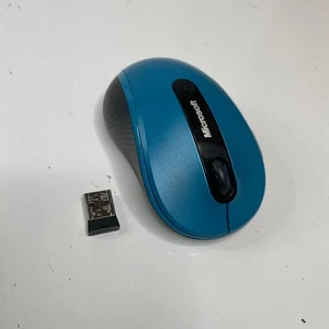 Microsoft Wireless Mobile Mouse 4000 Turquoise Model #1383 Complete WORKS - Picture 1 of 6