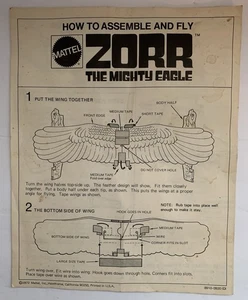 Mattel ZORR THE MIGHTY EAGLE Anleitung 1972 - Bild 1 von 3