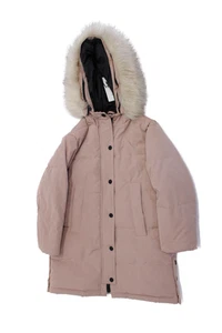 Zara Childrens Girls Faux Fur Trim Hooded Parka Coat Rose Pink Size 8 - Picture 1 of 6