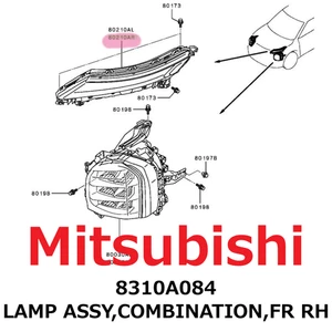 【NEW】Mitsubishi Genuine OUTLANDER LAMP ASSY,COMBINATION,FR RH 8310A084 - Bild 1 von 1