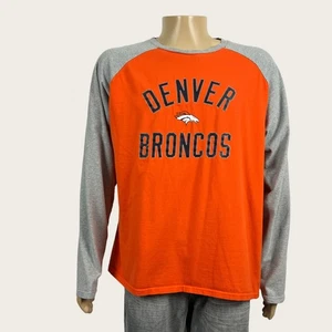 Reebok Men's XL Denver Broncos NFL Football Orange Gray Long Sleeve T-shirt - Picture 1 of 6