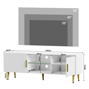 TV Schrank Fernsehtisch mit LED Fernsehschrank Lowboard Schrank für Wohnzimmer - Bild 1 von 11