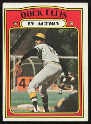 1972 Topps #180 Dock Ellis In Action Pittsburgh Pirates SET BREAK! - Image 1 of 2