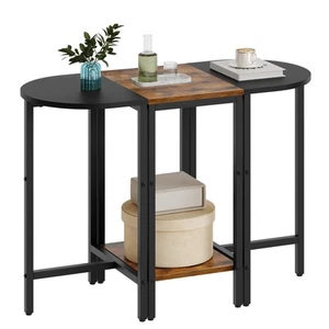 End Table for Living Room, Coffee Table Oval 3pcs Set, 2-Tier Wooden Nesting ... - Picture 1 of 9