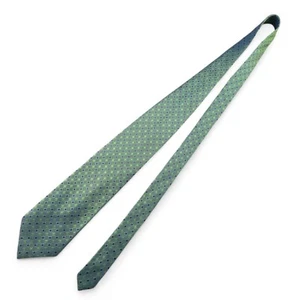 Structure Necktie Iridescent Green Blue Silk Geometric Dots 59" L - 3.85" W USA - Picture 1 of 5