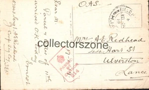1919 field Post Office Active Service postcard Censor stamped Mountain View - Picture 1 of 2