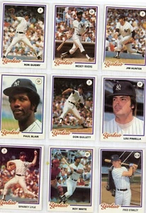 Lot of (14) 1978 Topps Burger King Yankees EX Guidry, Hunter, Dent, Piniella - Bild 1 von 12