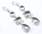 925 Sterling Silver White Topaz Gemstone Handmade Jewelry Earring Size-2"